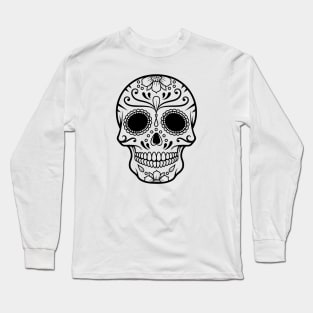 Day of the Dead Skull Black Long Sleeve T-Shirt